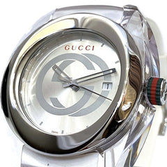 Gucci Sync Watch, Sherry, Total Weight 77.8g, Stainless Steel, Rubber Strap, Quartz Movement, Silver Dial, 137.1 — Good