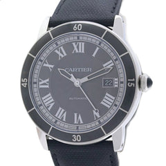 CARTIER Cartier Ronde Croisière de Date WSRN0003 Men's Watch Stainless Steel x Cowhide Leather 40385 — Good