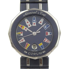Corum Admiral's Cup Watch 39.610.30.V50 Stainless Steel x Gun Blue Quartz Analog Display Navy Dial Admirals Ladies — Good