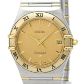 OMEGA Constellation 18K Gold Steel Quartz Mens Watch 1312.10 Polished — Very Good