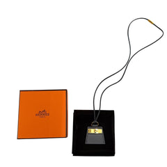 HERMES MONPETIT KELLY PM Gold Hardware Leather Necklace, Black, Made in France, Women's, with Box and Dust Bag — Like New