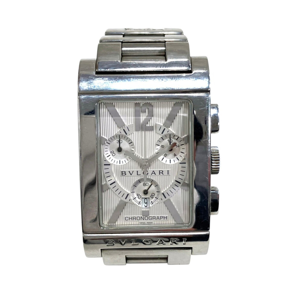 Bulgari BVLGARI Rettangolo watch, total weight 121g, stainless steel, quartz movement, silver dial, RTC49S — Good