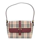 Burberry Nova Check Bag Canvas/Leather Beige Handbag 0406BURBERRY — Like New