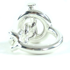 HERMES Croisette Ring, AG925, 2023 model, Silver, Size 49 (equivalent to Japanese size), Made in Italy, Weight: 15.7g — Like New