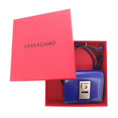 Salvatore Ferragamo Gancini Leather Blue Shoulder Bag 1437 — Like New
