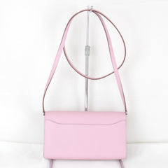 HERMES Constance Two Go Z-stamped shoulder bag, leather, pink, women's, mini size, pochette — Like New