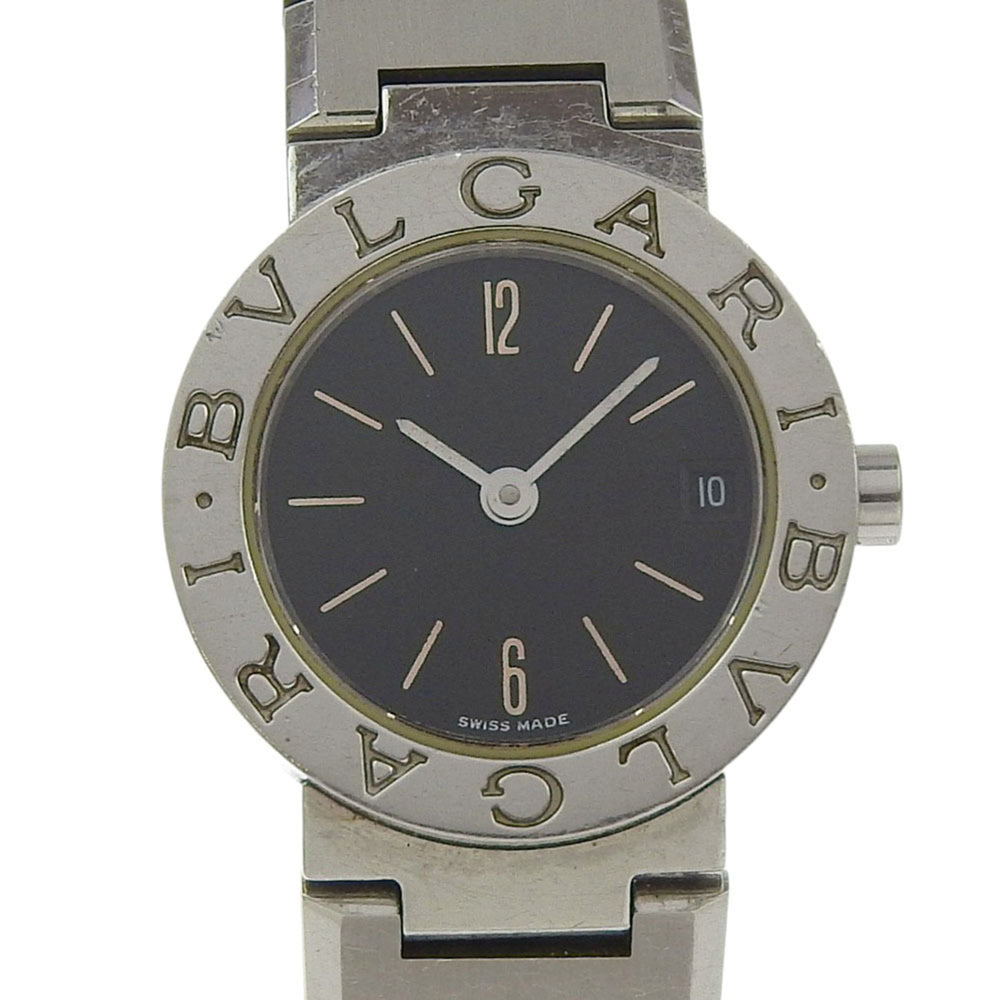 BVLGARI Wristwatch BB23SS Stainless Steel Quartz Analog Display Black Dial Women's — Good