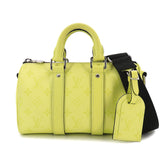 Louis Vuitton Keepall Bandouliere 25, Taigarama 2-way Hand/Shoulder Handbag, Lemon Yellow, M14078, RFID — Like New
