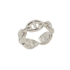 Hermes Chaine d'Ancre Enchainée PM #50 Ring, SV 925 Silver Ring — Like New