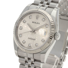 Rolex 116234G Datejust 10P Diamond Watch Stainless Steel SS K18WG Men's ROLEX — Good