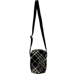 Burberry Shoulder Bag ec-24877 Black Classic Check 8097636 Unused Canvas Leather Crossbody with Pattern and Patch, Smartphone Pochette — Like New