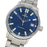 Omega Classic 5203.81 Men's Watch, Brand Name, Date, Automatic Movement, Stainless Steel (SS), Silver & Blue — Good