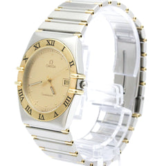 OMEGA Constellation 18K Gold Steel Quartz Mens Watch 396.1070 Polished — Very Good