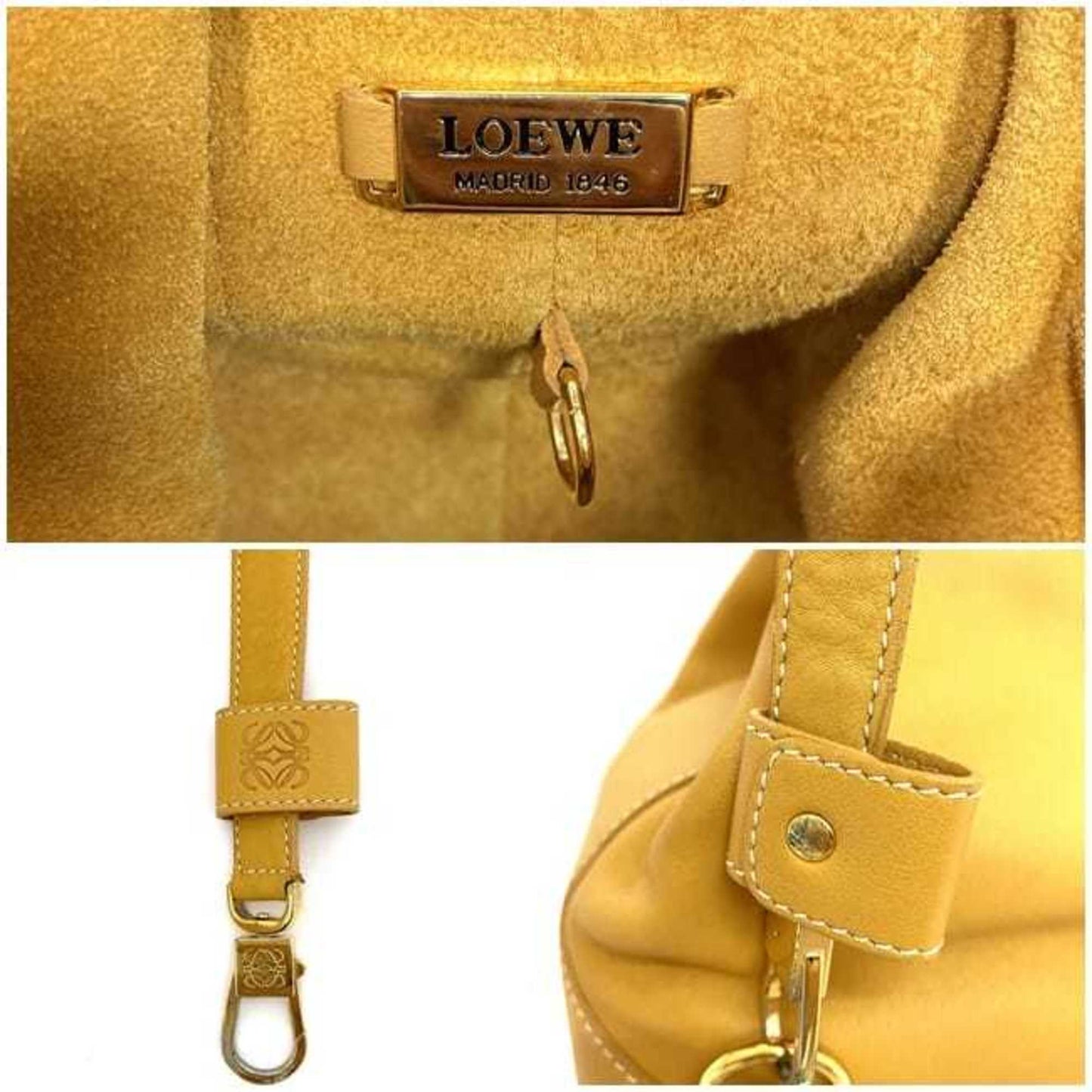 LOEWE Shoulder Bag Camel Orange Anton f-20368 Backpack Leather
