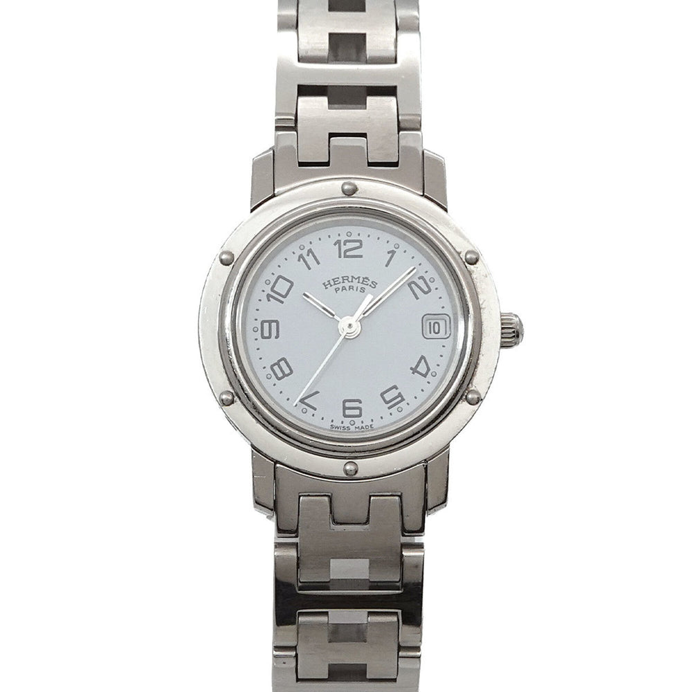 Hermes Clipper CL4 210 Women's Watch, Date Display, White Quartz Watch — Very Good