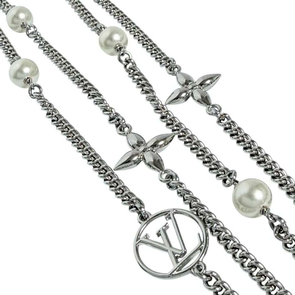 Louis Vuitton Women's Long Necklace, Midnight Pearl, M02908 — Like New