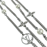 Louis Vuitton Women's Long Necklace, Midnight Pearl, M02908 — Like New