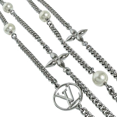 Louis Vuitton Women's Long Necklace, Midnight Pearl, M02908 — Like New