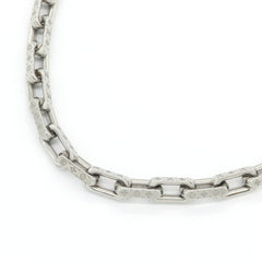 Louis Vuitton Monogram Necklace Chain M00307 Silver Metal Heavyweight Men's — Like New