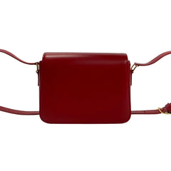 Unused, stored Celine Teen Triomphe logo hardware leather mini shoulder bag/pouch in red (23190) — Like New