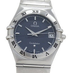 Omega Constellation 1512.40 Men's Watch, Brand Name, Date, Quartz, Stainless Steel (SS), Silver/Navy — Good
