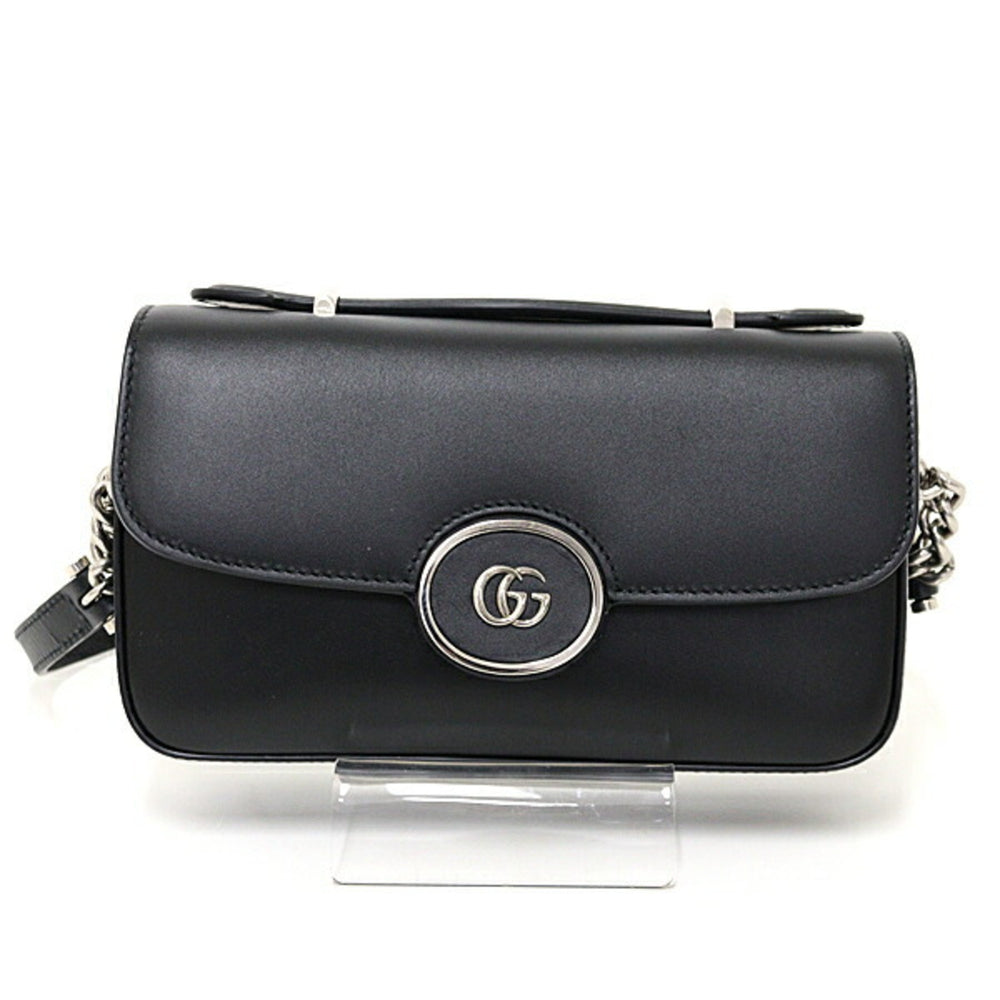 GUCCI Petit GG Mini Shoulder Bag Black Leather 739722 3WAY — Like New
