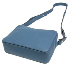 Salvatore Ferragamo Gancini GG-24 1204 Men's Leather Clutch Bag,Shoulder Bag Blue — Like New