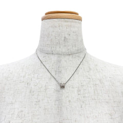 HERMES Mini Pop H Pendant Necklace - Marron Glacé (candied chestnut) design, silver hardware, made in France, women's, with box, very popular — Like New