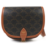 CELINE 19150 Folco Medium Triomphe Canvas Shoulder Bag, Tan Brown, Women's - Highly Recommended! — Like New