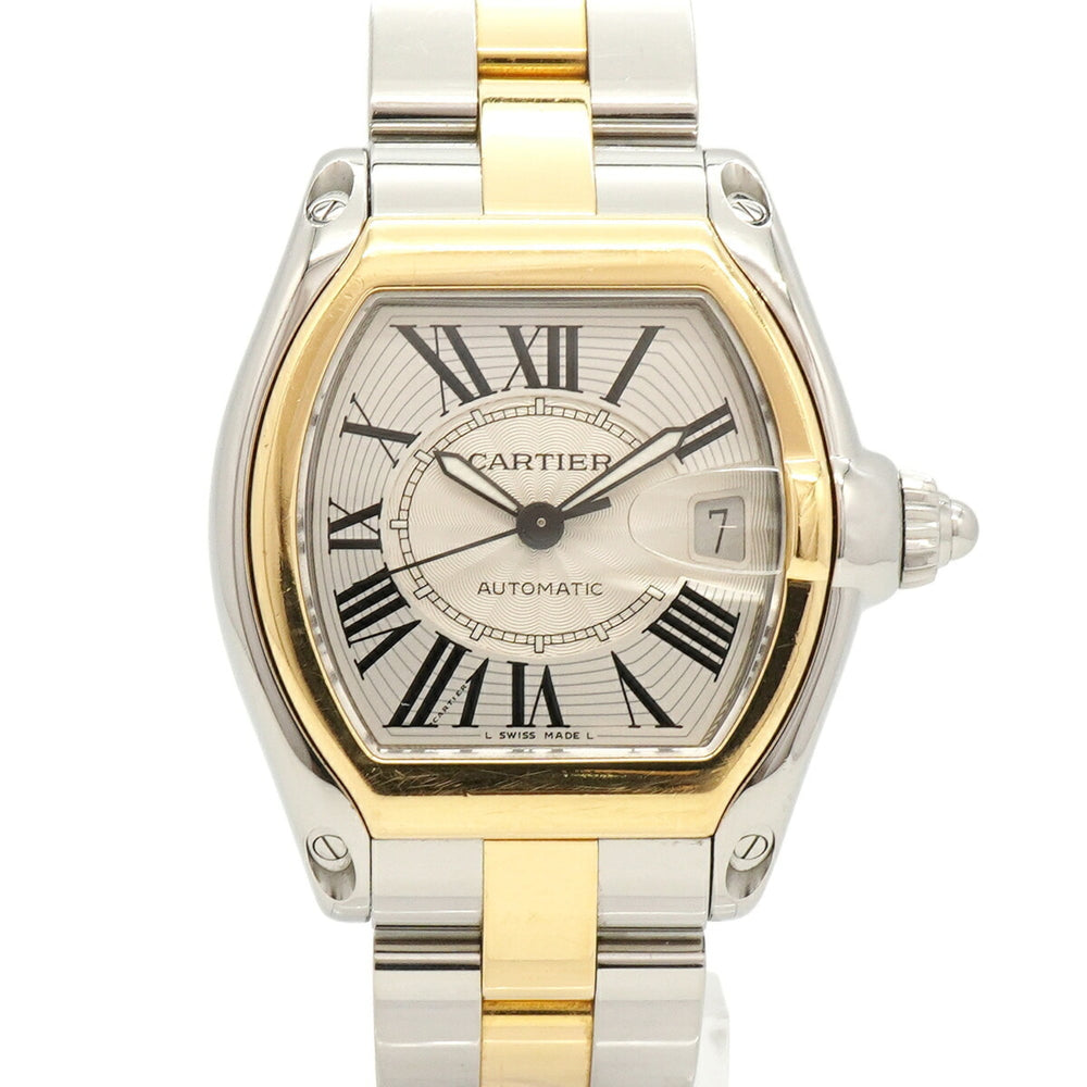 Cartier Roadster LM Two-Tone W62031Y4 Silver Dial Men's Watch — Good
