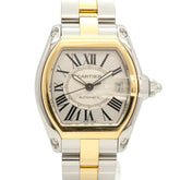 Cartier Roadster LM Two-Tone W62031Y4 Silver Dial Men's Watch — Good