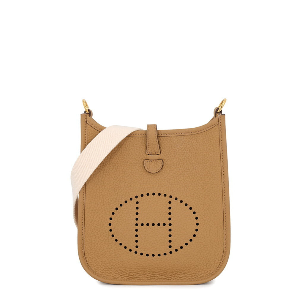 Hermes Evelyne TPM 85cm Shoulder Bag, Amazon Biscuit Nata, Taurillon Clemence Leather, K Stamp. HERMES Evelyne, Handbag, Women's Handbag — Like New