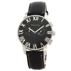 Tiffany & Co. Atlas Dome Chronograph Watch, Stainless Steel/Leather, Men's — Very Good