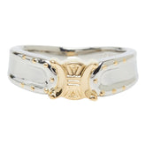 Celine Pt900 Platinum 18KYG Yellow Gold Macadam Logo Design Ring - Women's CELINE 1 — Like New