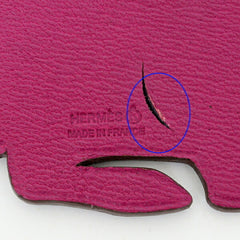 Hermes Petit H charm, rabbit design, Togo leather, Chevre Mysore, purple and black — Like New