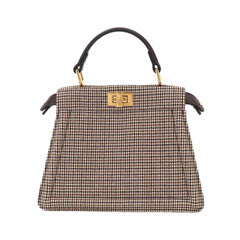 Fendi Peekaboo ISeeU Petite 2-way Hand/Shoulder Handbag, Canvas and Leather, Brown, 8BN335 — New - Store Return