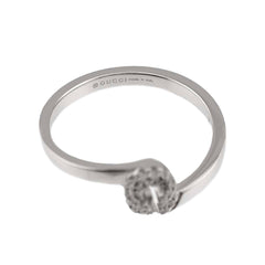 Gucci GG Running Diamond Ring #8 18K WG White Gold 750 — Like New