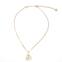 LOUIS VUITTON 2024 M02389 My LV Heart Rhinestone Gold Necklace with Box and Dust Bag, Made in Italy, Women's — Like New
