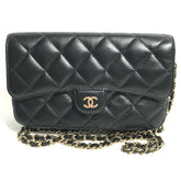Chanel AP2096 CC Mark Phone Case Wallet CC Crossbody bag Long Wallet Shoulder Bag Black Gold — Like New