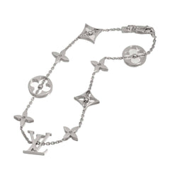 Louis Vuitton Monogram Bracelet, 19cm, 18K White Gold (750) — Like New