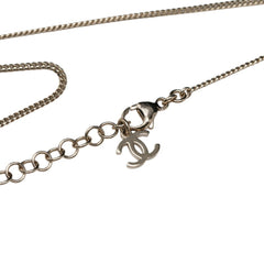 Chanel Coco Mark Heart Motif Necklace, Gold and Black Plated Rhinestones, Women's CHANEL — Like New