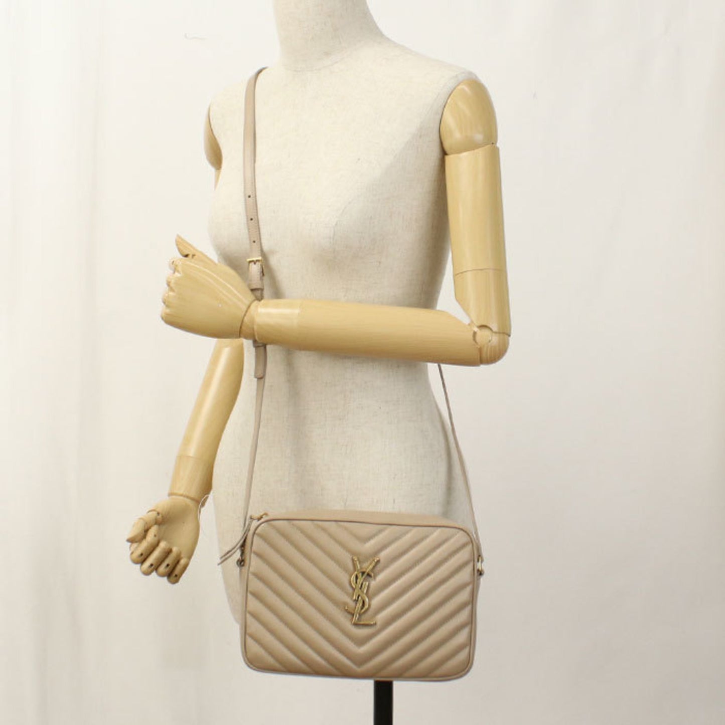 SAINT LAURENT Crossbody Shoulder Bag 761554 Camera Lou Women's Beige