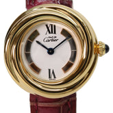 Cartier 925 W1010644 Must Trinity Vermeil SM Side Quartz Watch Gold White Dial Ladies — Very Good