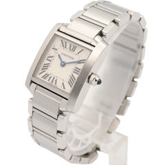 Cartier Tank Française SM Watch, Stainless Steel, Ladies, Silver Tone, W51008Q3 — Very Good