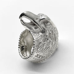 GUCCI Anger Forest Eagle Ring, SV925, 7791, Silver, Men's — Like New