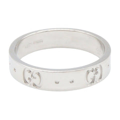 Gucci Icon Ring, 18K White Gold (WG), Women's Silver Tone — Like New