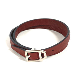 HERMES Paddock Double Tour Bracelet, Women's Leather Brown — Like New