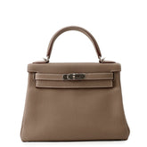 Hermes Kelly 28 Handbag, Inner Stitching, Etoupe Togo Leather, Z Stamp, 2-Way Shoulder Bag. Kelly, Women's Handbag. HERMES — Like New