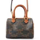 Celine Triomphe Small Boston Leather Handbag 113772 CELINE 2-way Shoulder Bag — Like New