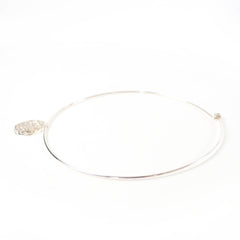 CHANEL 925 Camellia Logo Choker Necklace, Silver, Weight 14.0g, Women's Accessory — Like New